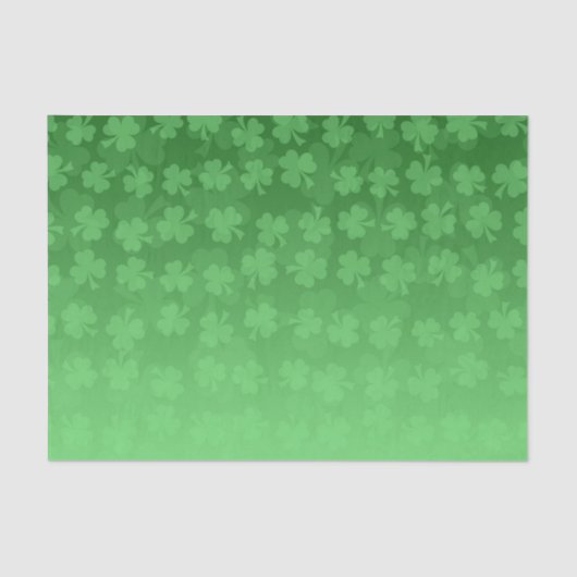 St. Patrick's Day groen shamrocks ombre patroon Tissuepapier (Voorkant)
