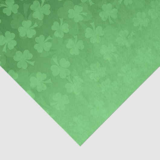 St. Patrick's Day groen shamrocks ombre patroon Tissuepapier (Detail)
