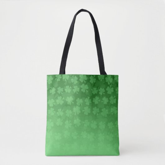 St. Patrick's Day groen shamrocks ombre patroon Tote Bag (Voorkant)