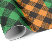 St. Patrick's Day Groen Sinaasappel Plaid Patroon Cadeaupapier (Rol Hoek)