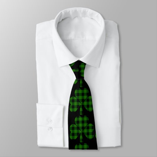 St. Patrick's Day groen zwart geruitvsamrocks Stropdas (Gebonden)
