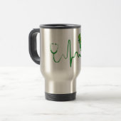 St. Patrick's Day Groene 15oz Stethoscoop Reisbeker (Voorkant links)