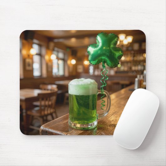 St. Patrick's Day groene bier en ballon Muismat (Met muis)