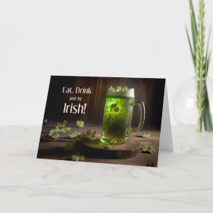 St. Patrick's Day Groene Bier en Klavers Feestdagen Kaart