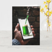 St. Patrick's Day Groene Bier Kaart (Gele Bloem)