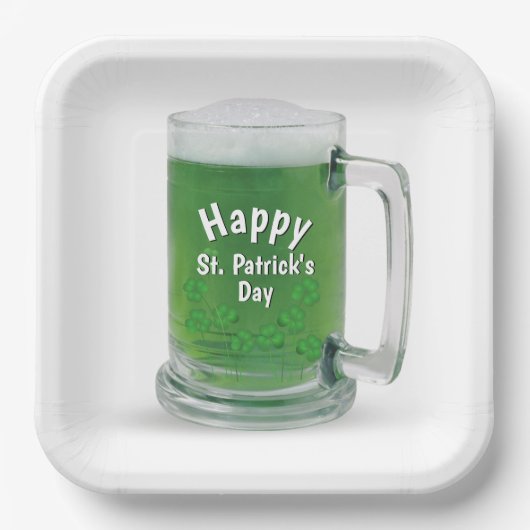 St. Patrick's Day Groene Bier Papieren Bordje (Voorkant)