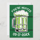 St. Patrick's Day Groene Bier Party Uitnodiging (Voorkant)