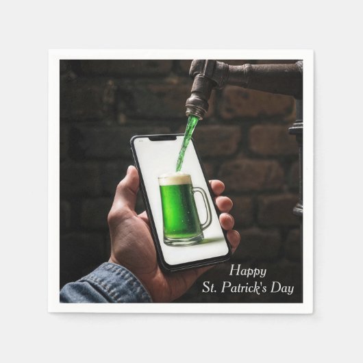 St. Patrick's Day Groene Bier Servet (Voorkant)