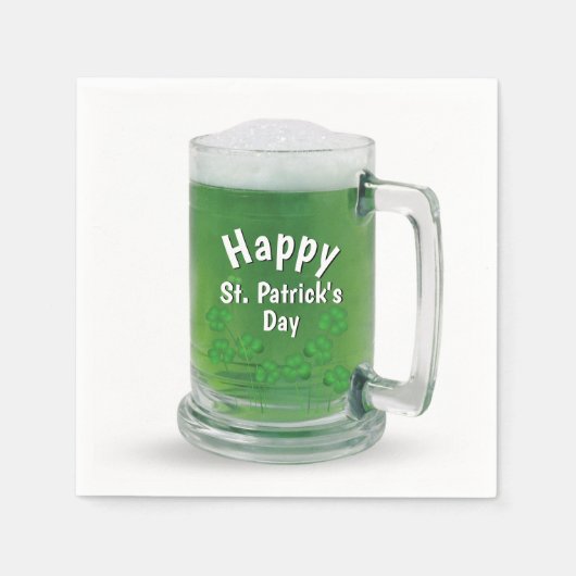 St. Patrick's Day Groene Bier Servet (Voorkant)