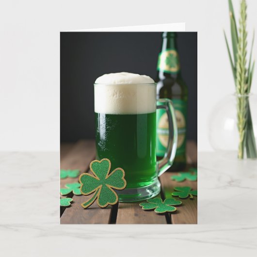 St. Patrick's Day Groene Bierkaart Kaart (Voorkant)