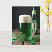 St. Patrick's Day Groene Bierkaart Kaart (Gele Bloem)