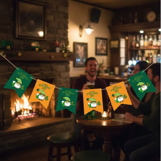 St. Patrick's Day Groene en Oranje Bunting Banner