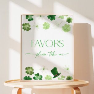 St. Patricks Day Groene Favoriet Piedestalschild Reclamebord Met Voetstuk