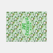 St. Patrick's Day Groene fleece deken met Gnome (Voorkant (Horizontaal))