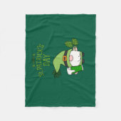 St. Patrick's Day groene fleece deken met kabouter (Voorkant)