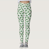 St Patricks Day Groene Geruite Truck Klaverblad  Leggings (Voorkant)