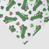 St. Patrick's Day Groene Geruite Vrachtwagen Klave Tissuepapier (Detail)