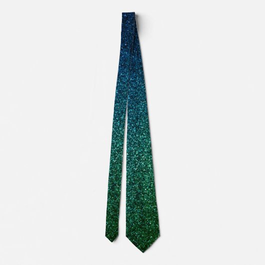 St. Patrick's Day Groene Glitter Blauwe Kunst Cade Stropdas (Achterkant)