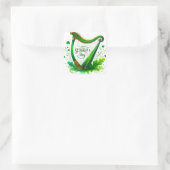 St Patrick's Day Groene Harp Illustratie Vierkante Sticker (Tas)