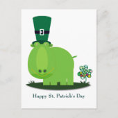 St. Patrick's Day: Groene HIPPO Briefkaart (Voorkant)