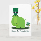 St. Patrick's Day: Groene HIPPO Kaart (Gele Bloem)