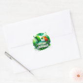 St Patrick's Day Groene Ierse vlag Illustratie Vierkante Sticker (Envelop)