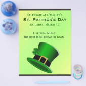 St. Patrick's Day Groene Kabouterhoed Ierse Pub Flyer (Enkel)