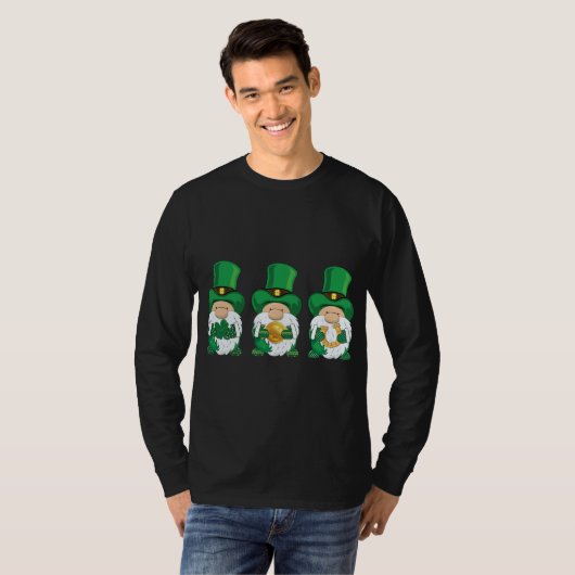 St Patricks Day, groene kabouters, Iers gezegde T-shirt (Voorkant volledig)