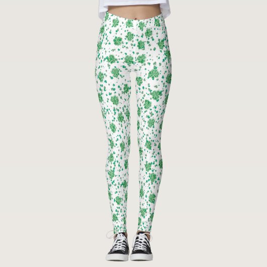 St. Patrick's Day, Groene Keltische Shamrock Leggings (Voorkant)