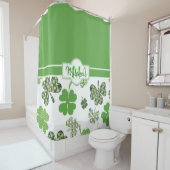 St Patrick's Day Groene Klaver Douchegordijn (In situ)