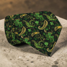 St. Patrick's Day Groene Klaver Heren Das Op Maat
