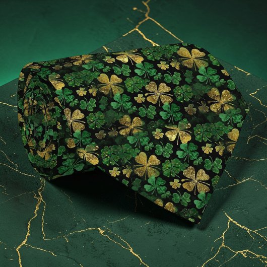 St. Patrick's Day Groene Klaver Op Maat Gemaakte D Stropdas
