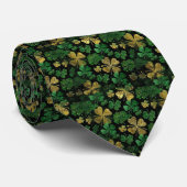 St. Patrick's Day Groene Klaver Op Maat Gemaakte D Stropdas (Opgerold)