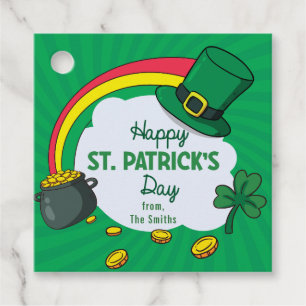 St. Patrick's Day - Groene Klaver Regenboog Bedankjes Labels