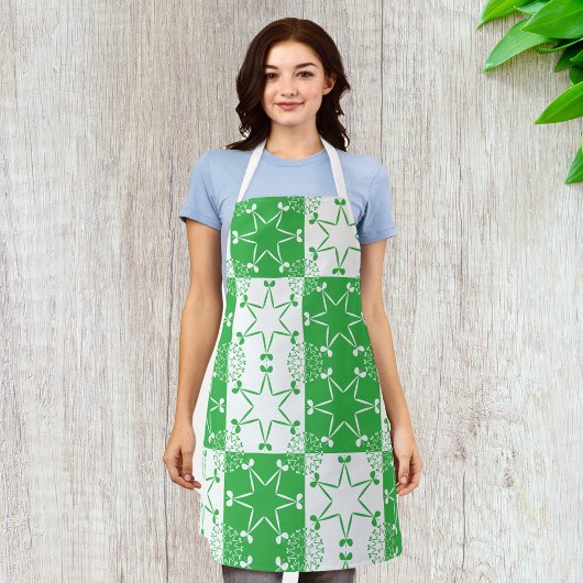 St. Patricks Day Groene Klaver Ster Geometrisch Schort