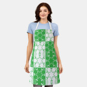 St. Patricks Day Groene Klaver Ster Geometrisch Schort (Gedragen)