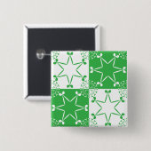St. Patrick's Day Groene Klaver Ster Geometrisch Vierkante Button 5,1 Cm (Voorkant /achterkant)