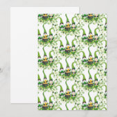 St. Patrick's Day Groene Klavers Oude Leprechaun Bedankkaart (Voorkant / Achterkant)