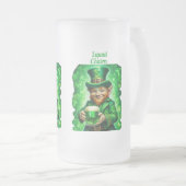 St. Patrick's Day, Groene Leprechaun, Groene Bier Matglas Bierpul (Voorkant rechts)