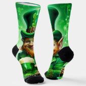 St. Patrick's Day Groene Leprechaun Groene Bier Sokken (Gebogen)
