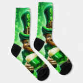 St. Patrick's Day Groene Leprechaun Groene Bier Sokken (Rechts)