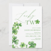 St. Patrick's Day groene Lucky Two tweede verjaard Kaart (Voorkant)