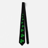 St. Patrick's Day Groene Nep Glitter Klaver Stropdas (Voorkant)
