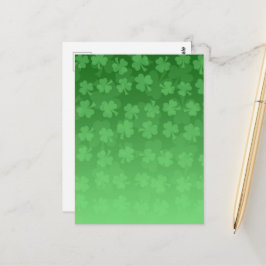 St. Patrick's Day groene ombre shamrockpatroon Briefkaart