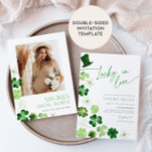 St. Patricks Day Groene Shamrock Bruidsdouche Kaart