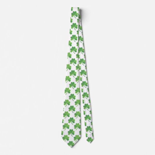 St. Patrick's Day Groene Shamrock Heren Necktie Stropdas (Voorkant)