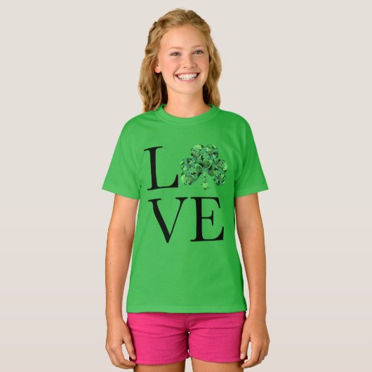 St. Patrick's day | Groene shamrocken T-shirt (Voorkant volledig)