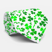 St. Patrick's Day Groene Shamrocks Confetti Stropdas (Opgerold)