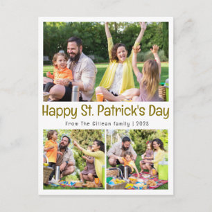 St. Patrick's Day groene shamrocks gezinsfoto Feestdagenkaart