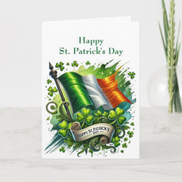 St Patrick's Day Groene Vlag Shamrock Illustratie Feestdagen Kaart